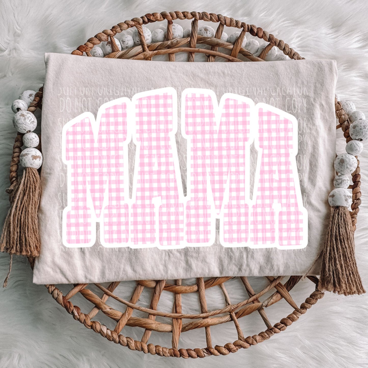 Light pink gingham mama