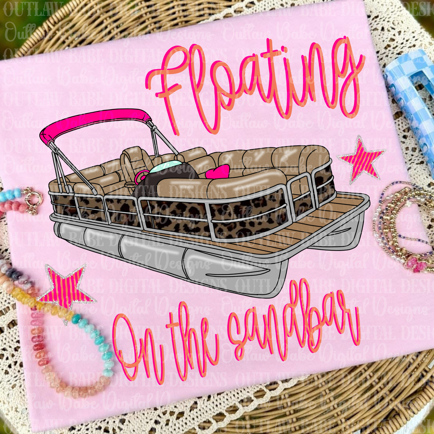 Floating on the sandbar