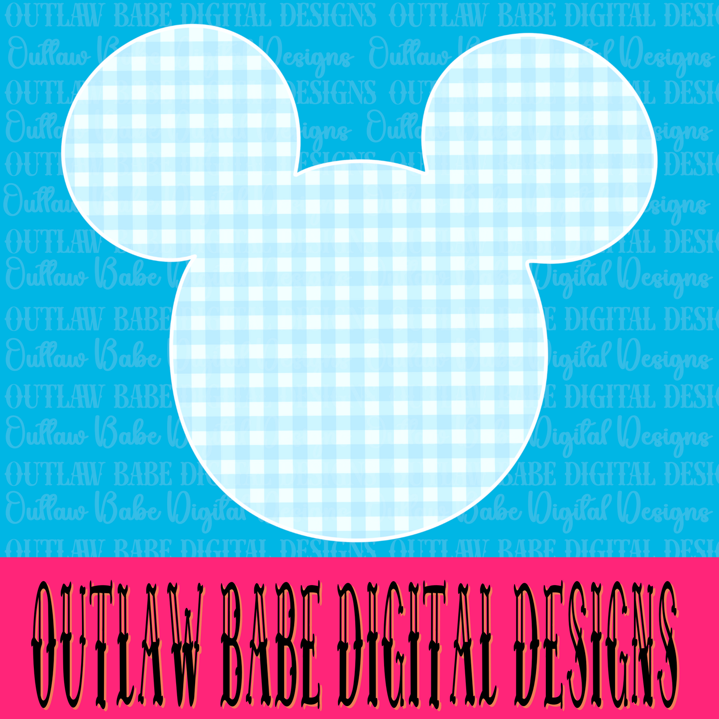 Blue gingham mouse