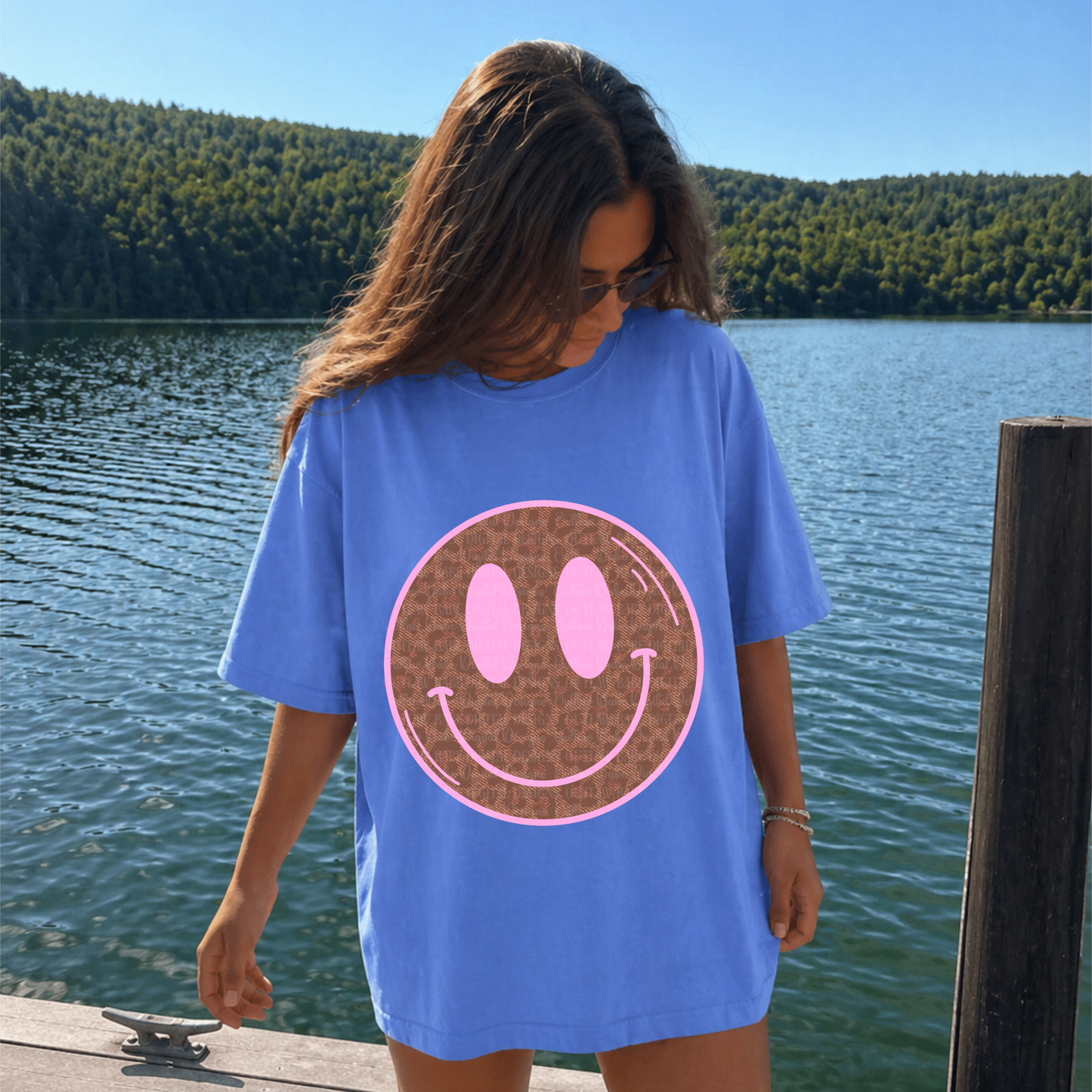 Cheetah light pink smiley