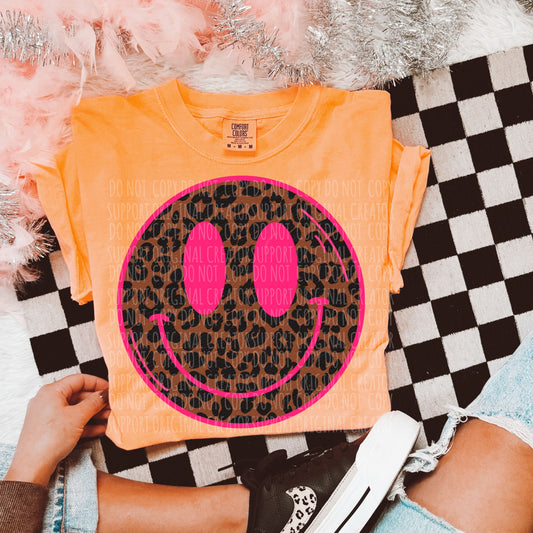 Cheetah hot pink smiley