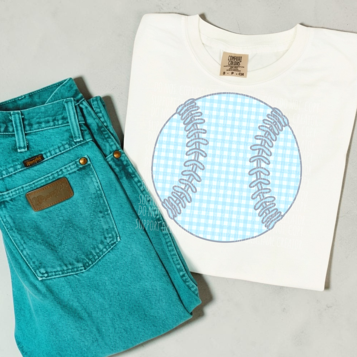 Blue gingham ball