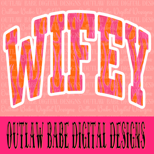 Wifey flame pink&orange
