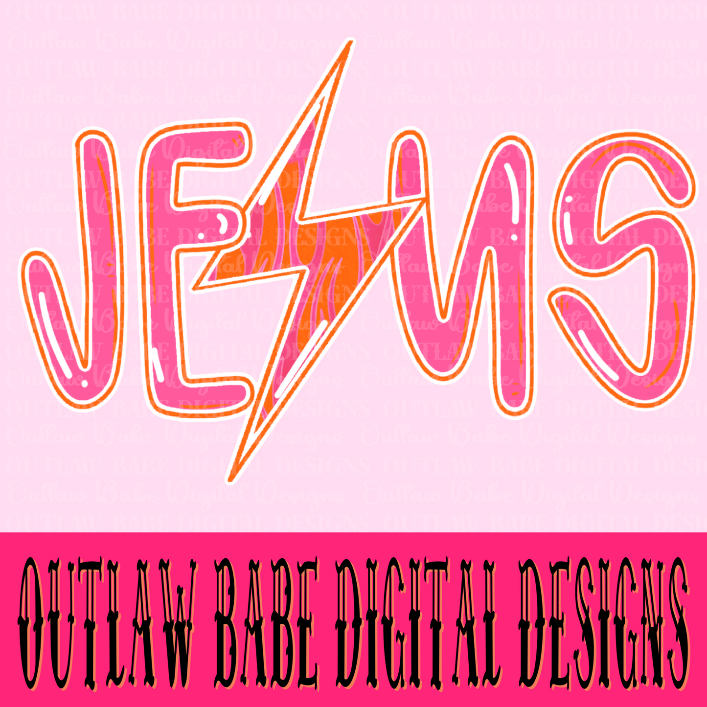 Jesus orange&pink flame