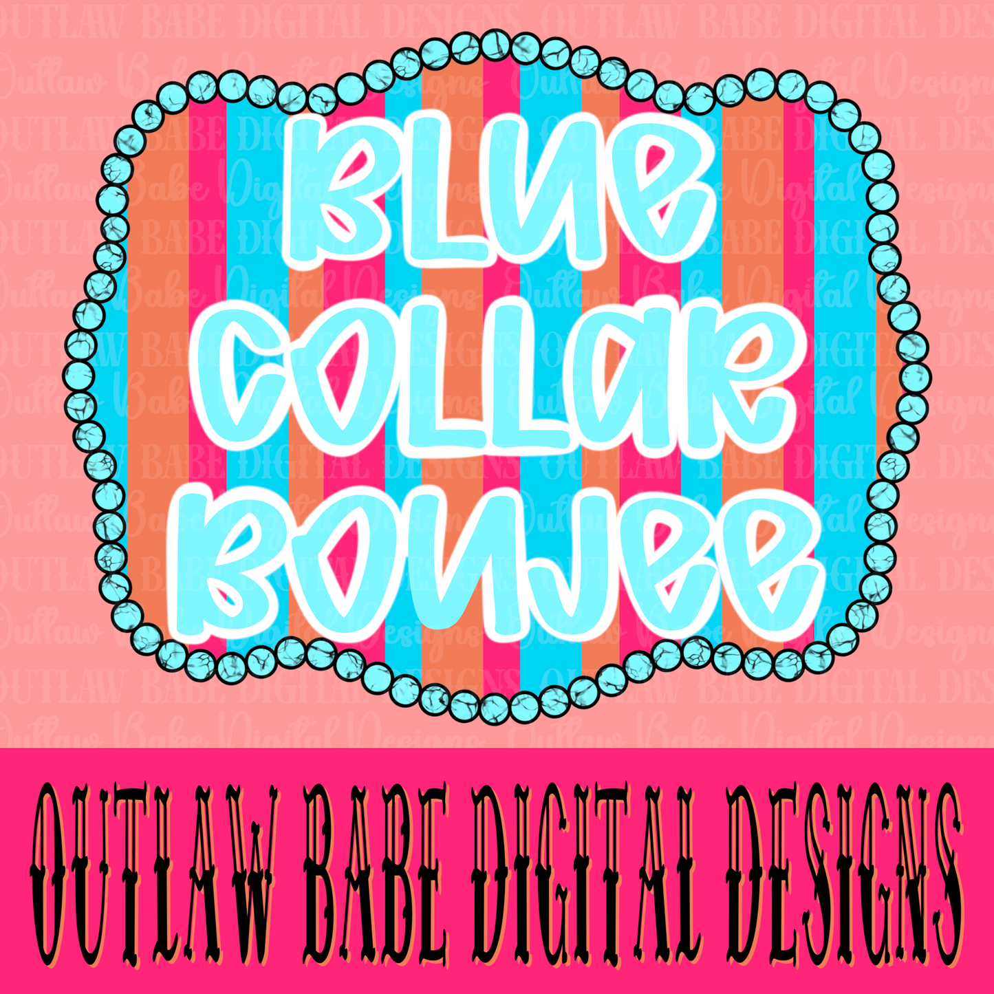 Blue collar boujee stripes