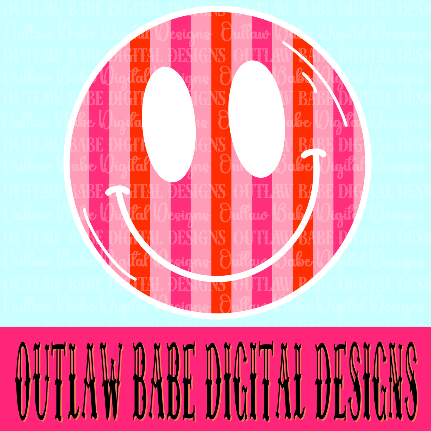 Smiley pink&orange stripe