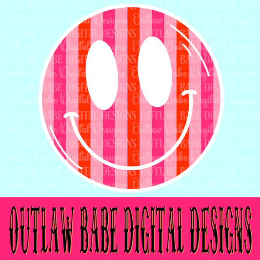 Smiley pink&orange stripe