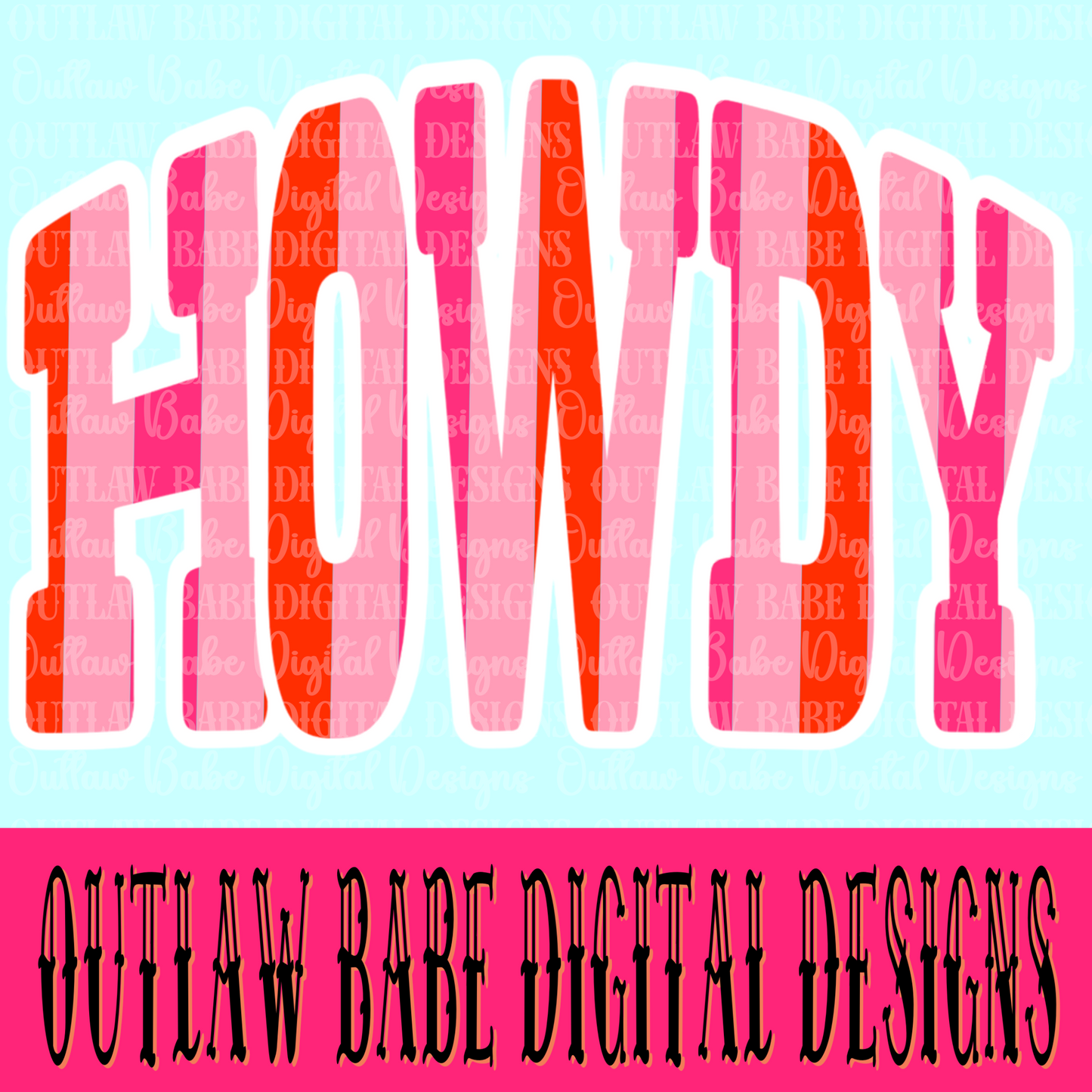 Howdy pink&orange stripe