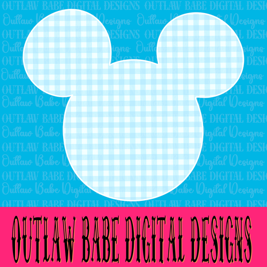 Blue gingham mouse