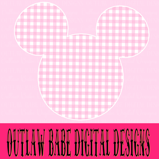 Pink gingham mouse