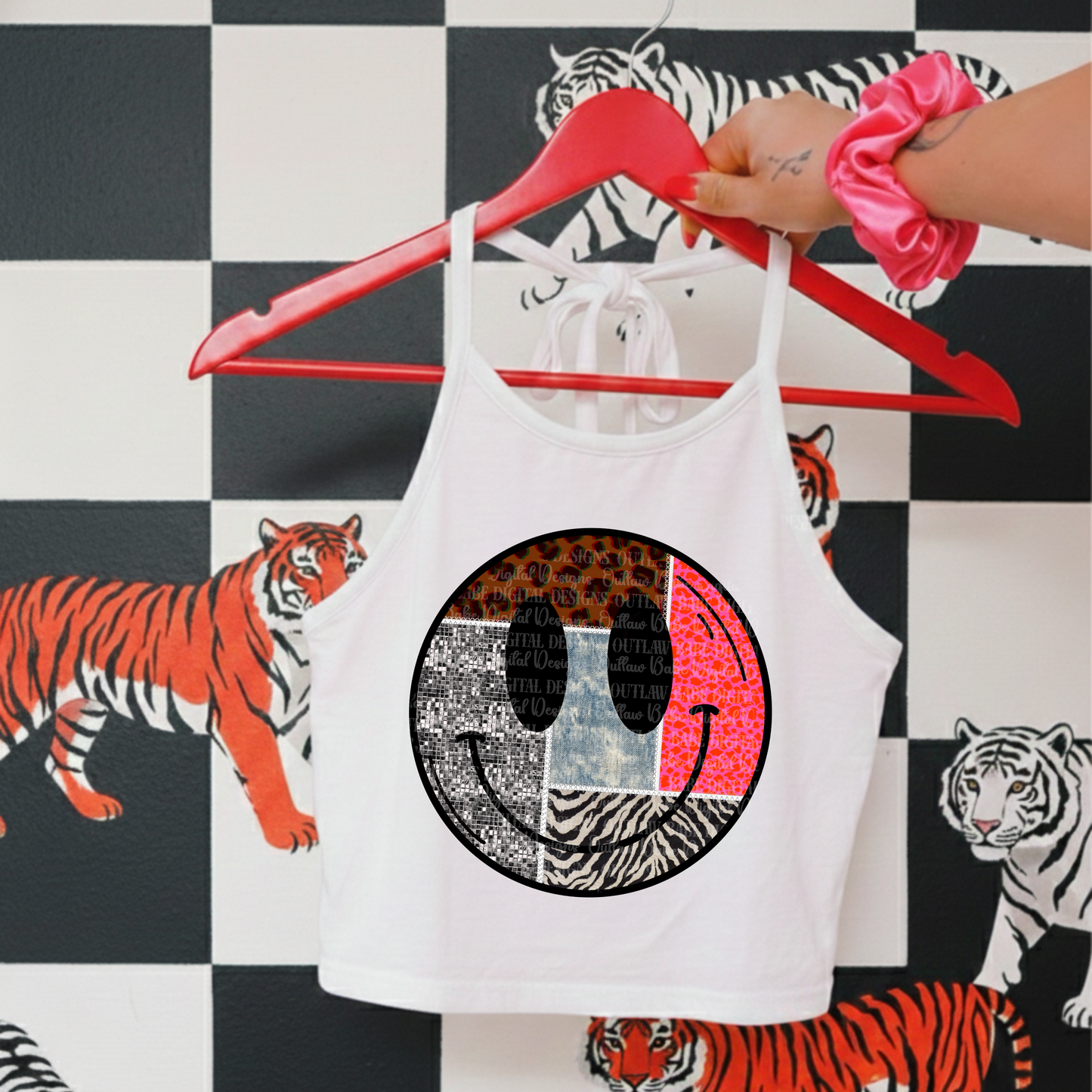 Zebra disco collage smiley