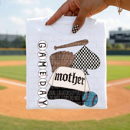 Baseball mother trucker hat collage