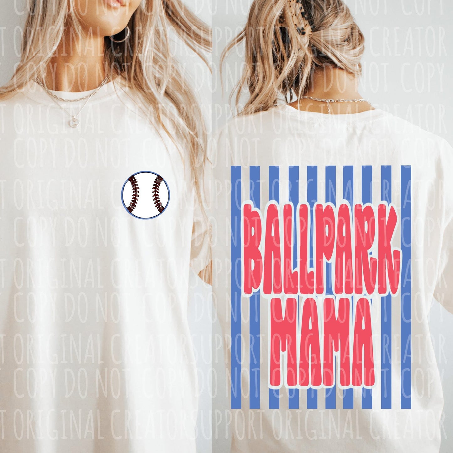 Ball park mama stripes front and back