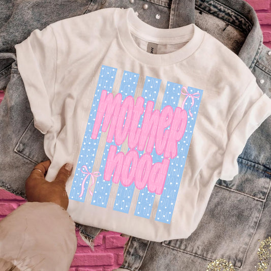 Motherhood stripes and bows